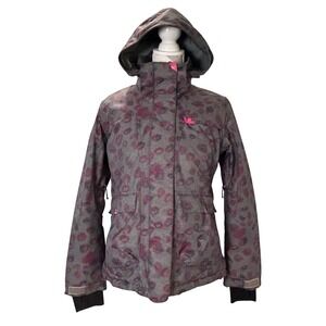 Powder Room Core Women's Ski Snowboard‎ Jacket Hooded Pink Accents Size S P